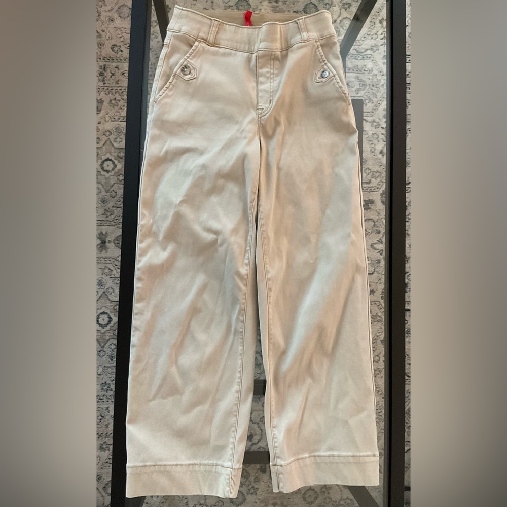SPANX Tan Stretch Twill Cropped Wide Leg Pant - XSP